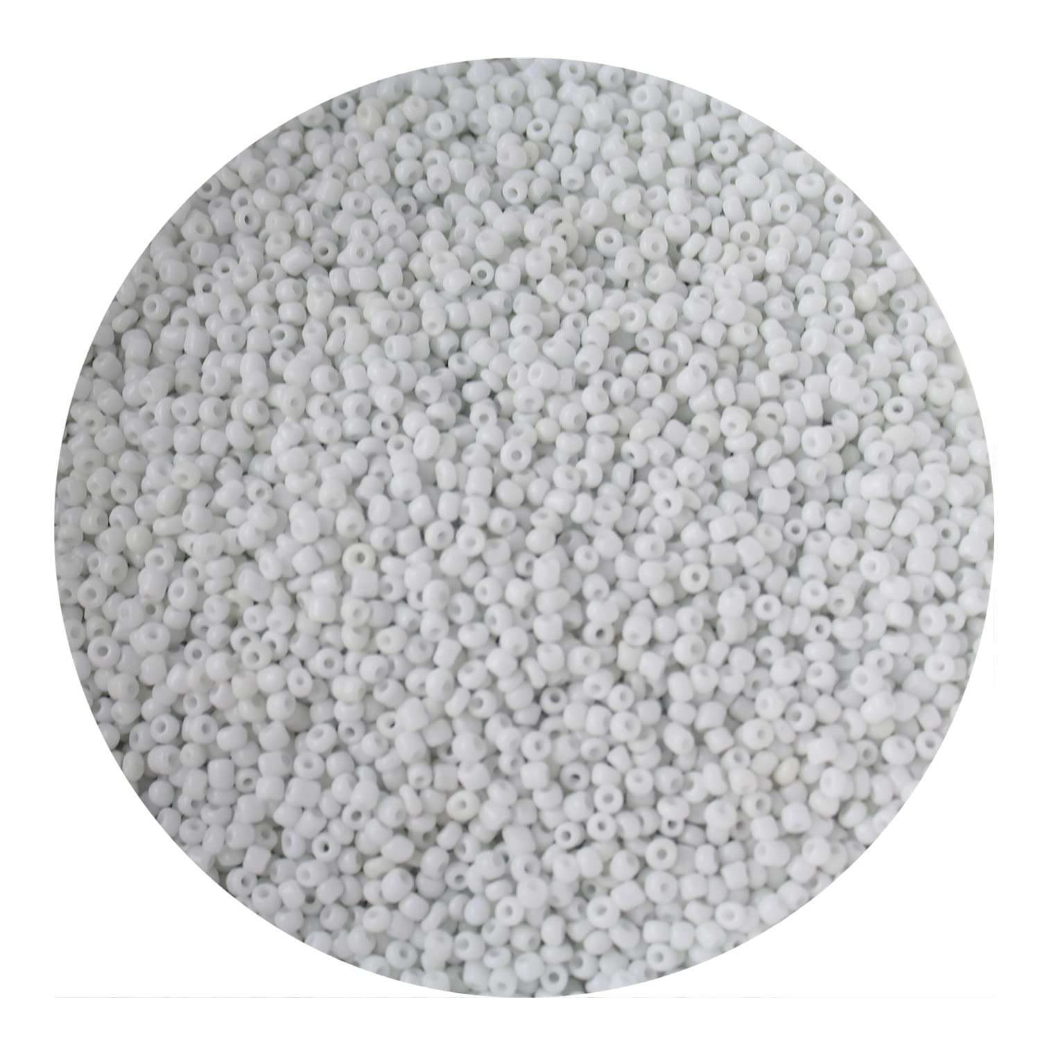 Fundiyoug 4mm Glass Seed Beads 100g Opaque White Pony Waist Beads 6/0 for DIY Bracelet Necklaces Craft Jewelry Making Supplies