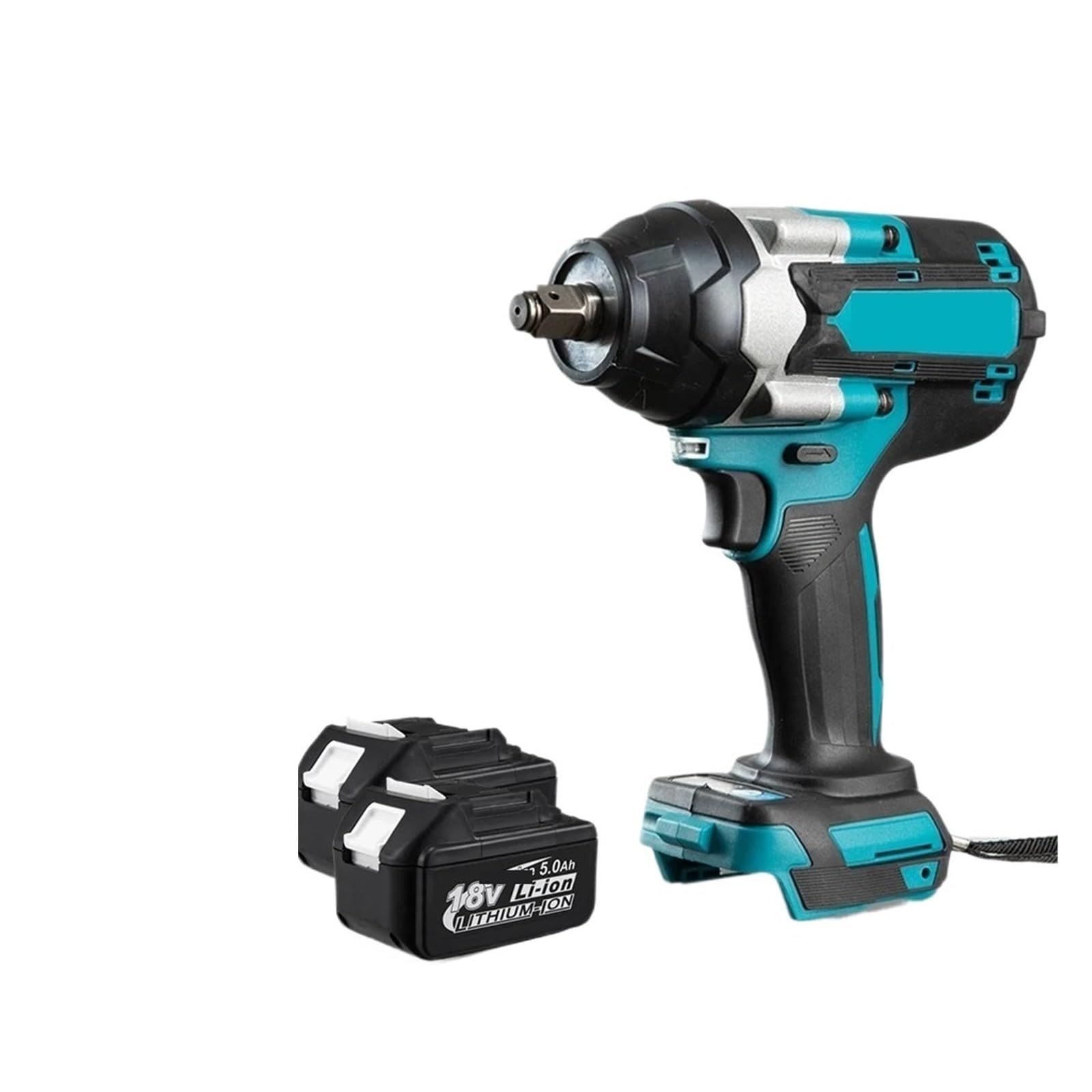 Llave de Impacto Llave De Impacto Eléctrica del Alto Esfuerzo De Torsión 1800N.m Pulgada del 1/2 Compatible con La Batería(2x5.0Ah Bat Carton)