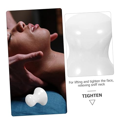 Miniatura 3 de Uonlytech Gua Sha Tools Health Jade Stones Hongos raspado herramienta de masaje para spa en casa, 2 piezas, color blanco
