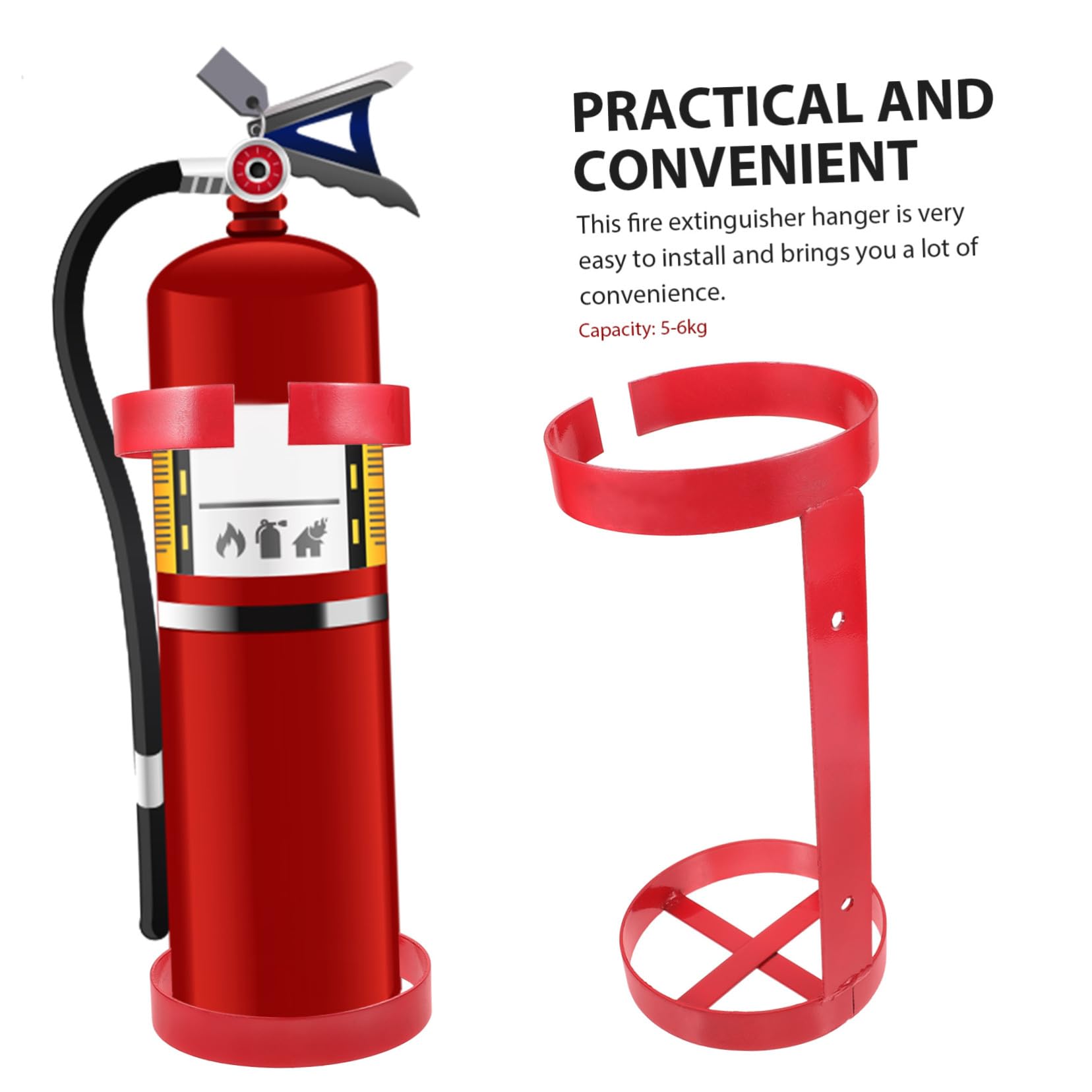 SEWACC Soporte Metálico Montaje en Pared de 5-6kg para Extintor de Incendios Fácil de Usar y Seguro Resistente de Hierro para Coche y Barco
