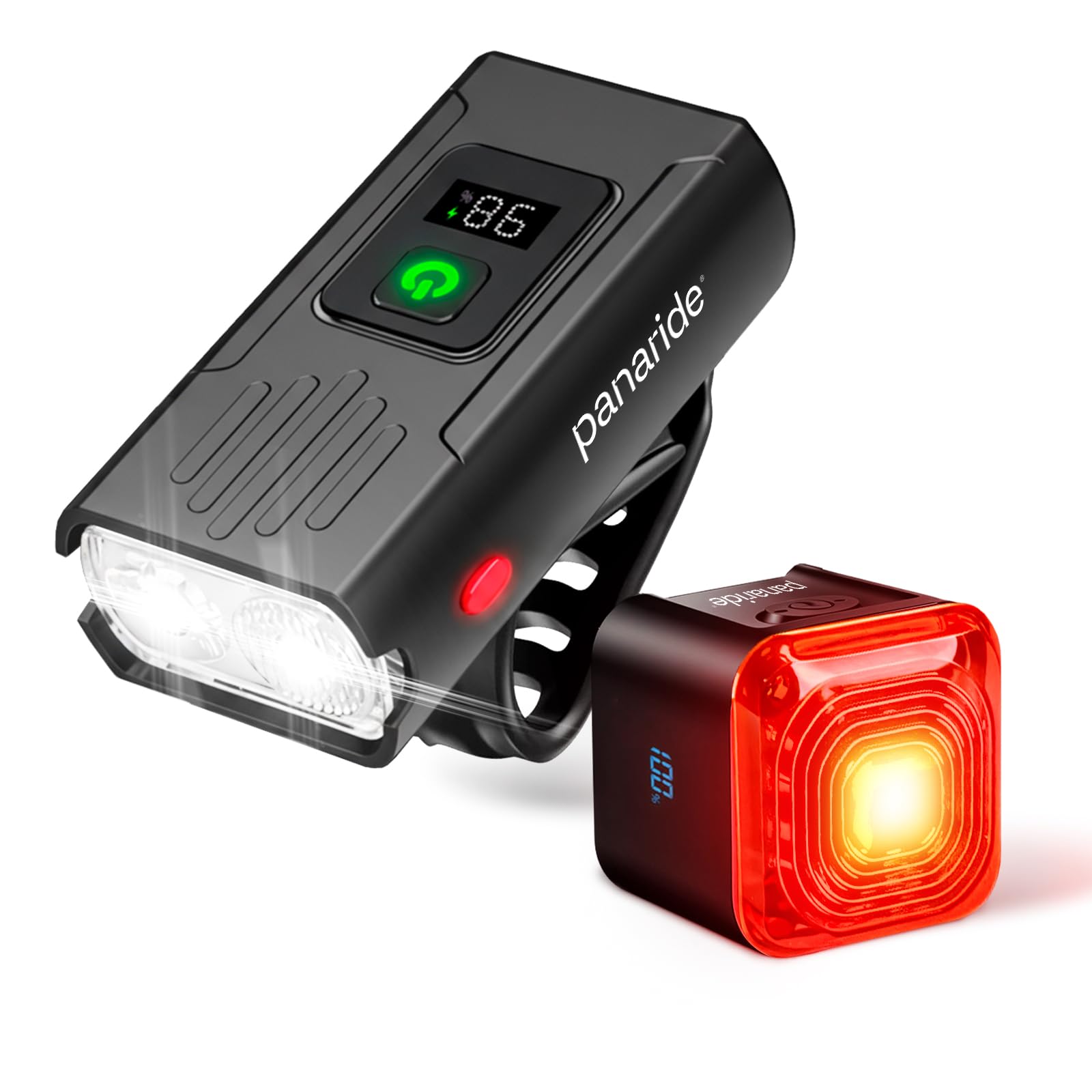 Luces inteligentes para bicicleta delanteras y traseras, kit R15, recargable por USB C con detección de freno automático, juego de faros delanteros y traseros impermeables de 500 lúmenes para