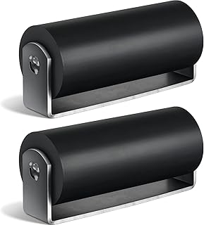 2 Pieces 6 Slide Gate Guide Roller Sliding Rolling Gates Guider with C Post Welded Bracket Heavy Duty Gate Rollers with Rubber Wheels Sliding Door Hardware, Black