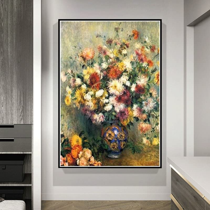 Amazon | DIY数字油絵菊の花瓶1882年、オーギュスト・ルノワールの絵画