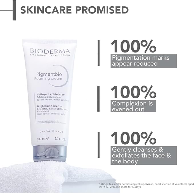 BioDerma Pigmentbio Foaming Cream Brightening Exfoliating Cleanser, 200 ml