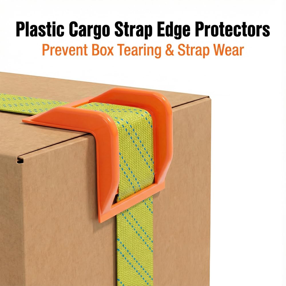 Protezione Angolare per Cinghie - 10 Pezzi, Robusto Angolare in Plastica Arancione per Carico Camion, Protezione Bordi per Trasporto Sicuro, Riutilizzabile