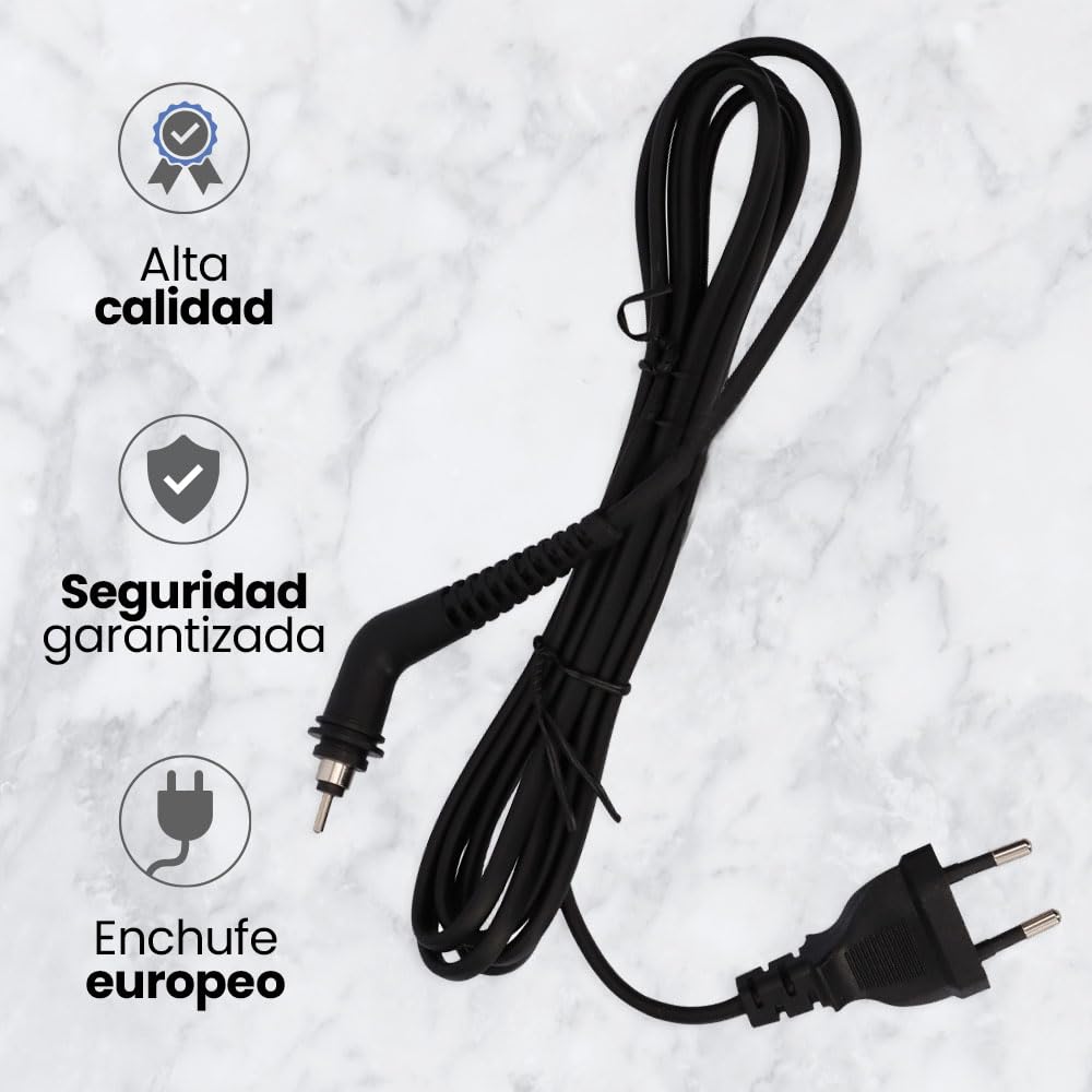 Anakel Home Cable de Alimentación Compatible con GHD 4.0B 4.2B 5.0B MK4.2 MK5, Giratorio, Negro, 1,50m