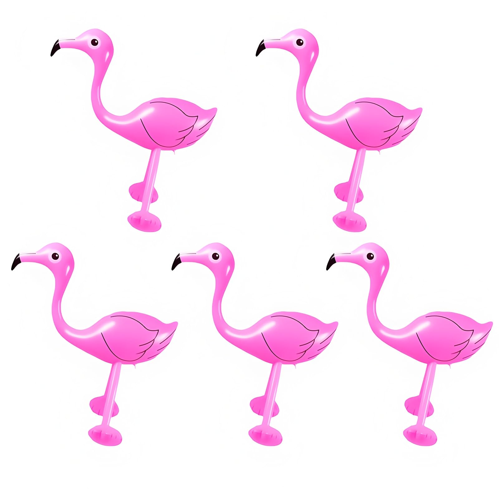 XNHIU 5Pcs Inflatable Flamingo Toys Fun Pink Flamingo Decorations for Summer Beach Hawaiian Luau Party and Pool Swimming