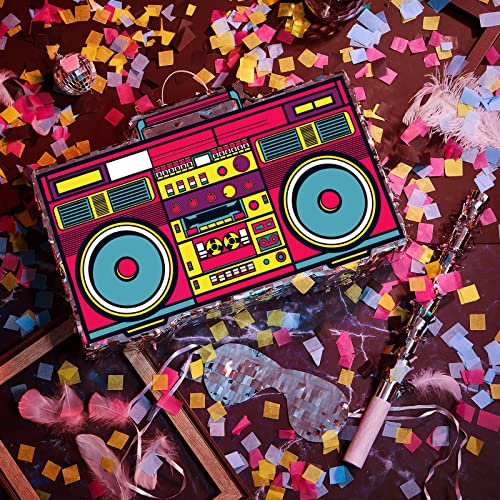 80S Boombox Pinata 16.5 X 11 X 3 Inch 90S Theme Party Decorations Retro Radio Pinata Set 1980S Hip Hop Adult Pinata With Pinata Stick Confetti And Blindfold For Birthday Party (Stylish Style) #TOP4