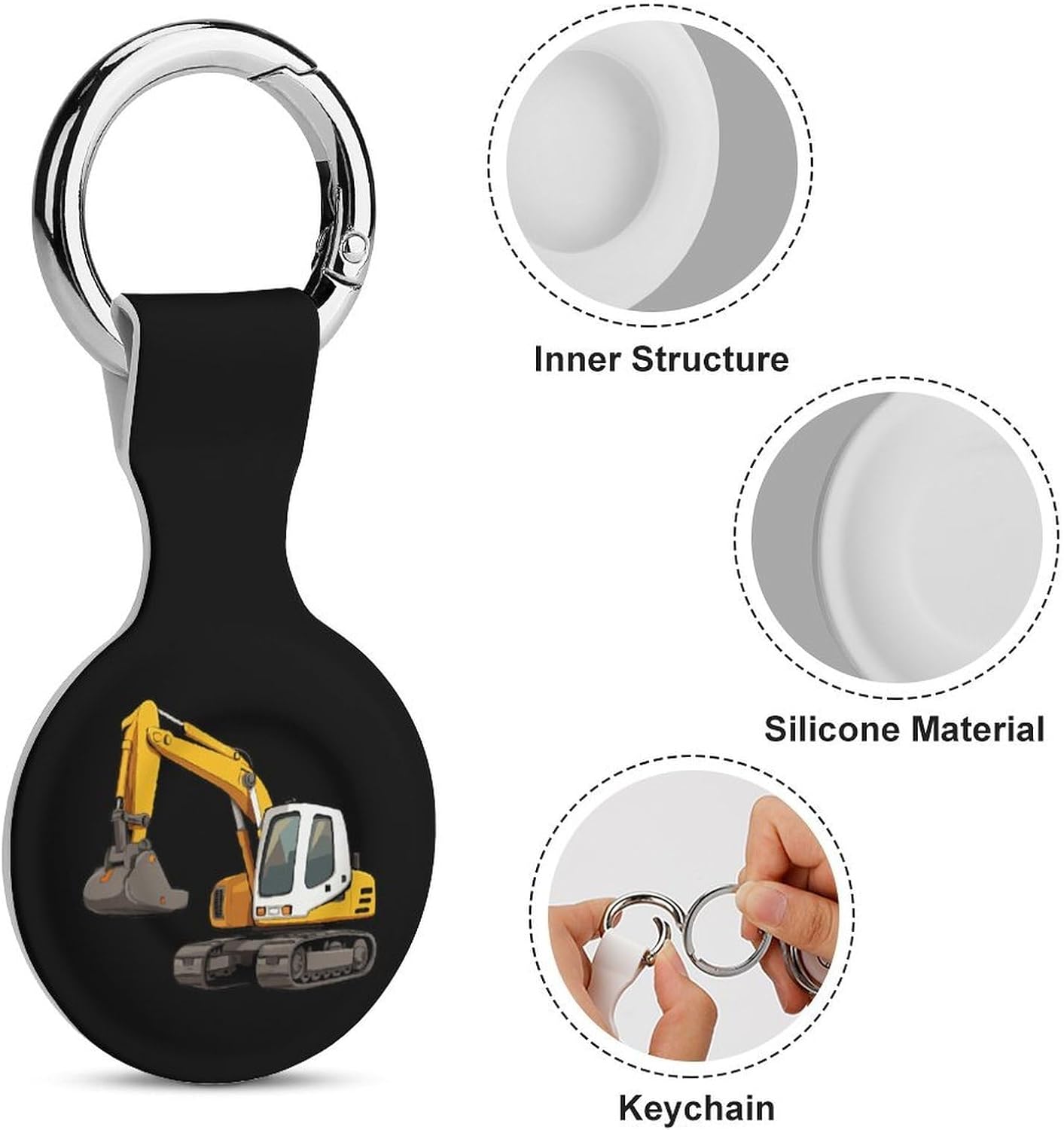Excavator Engineering Vehicle Truck Funny Cover Compatible with AirTag image 5