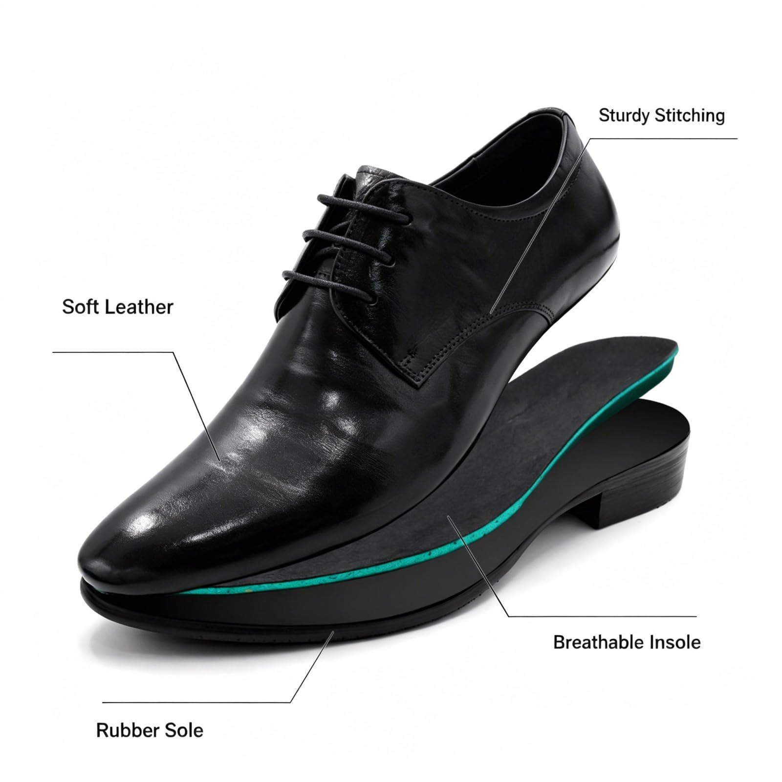 Scarpe Eleganti da Uomo Classiche Scarpe Oxford Stringate A Punta Scarpe Formali in Pelle per Lavoro E Matrimonio