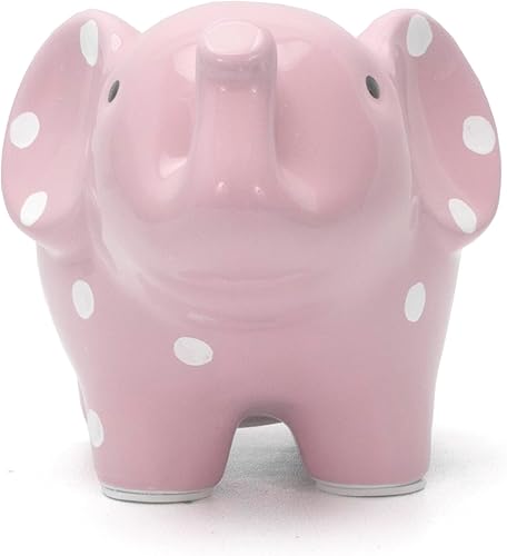 Miniatura 5 de Child to Cherish Alcancía de cerámica con lunares para niñas, color rosa