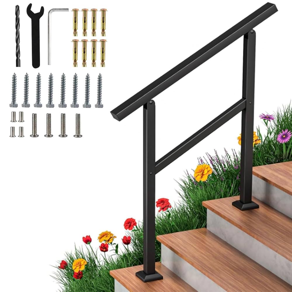 人気商品！　新品　無限階段　makuake 楽天市場】【人気商品】手すり 屋外玄関階段手すり無垢材の手