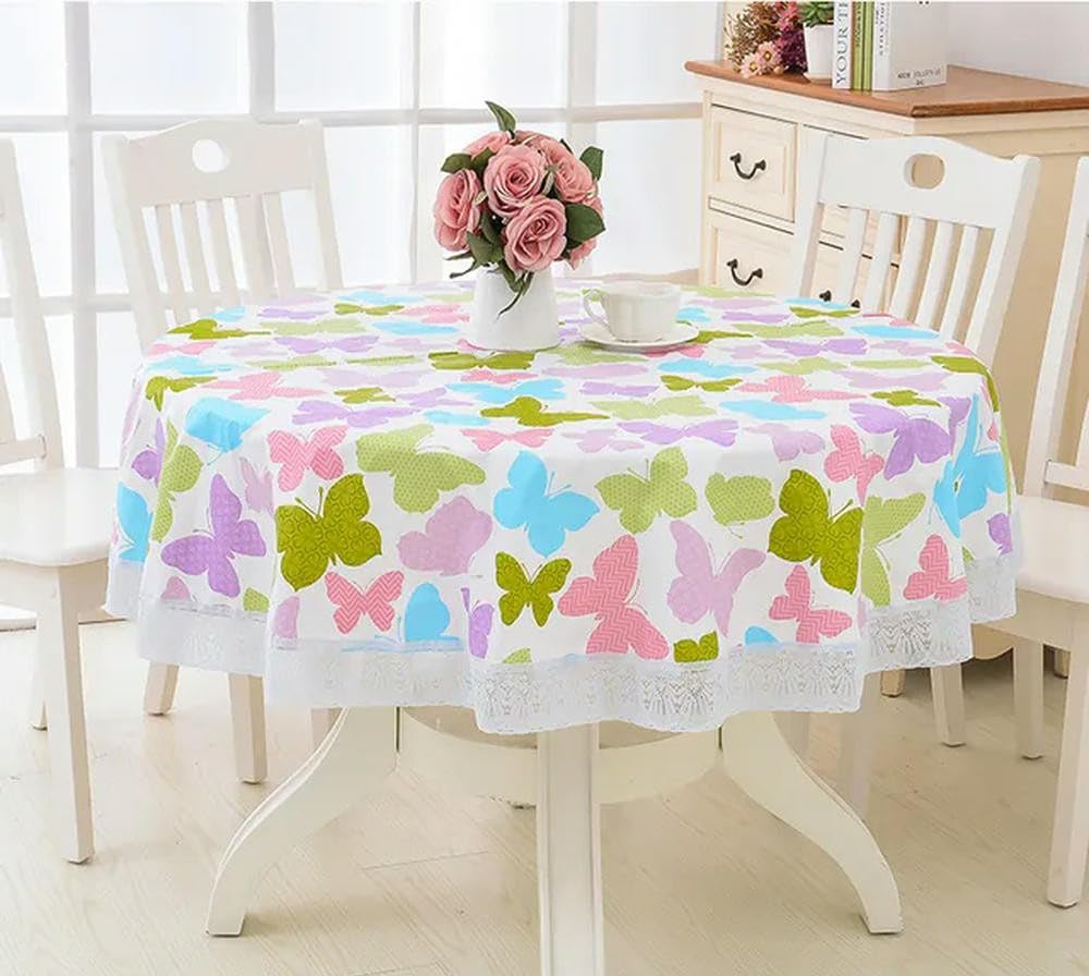 XHBYW 137-200cm PVC Hotel Waterproof and Oil Proof Large Round Tablecloth Hotel Plastic Round Table Cloth Wash Free and Scald Proof Table Cloth