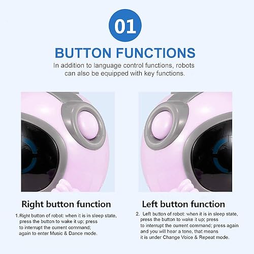 Miniatura 6 de GoolRC 939A Pocket Robot Hablando Diálogo Interactivo Grabación de Reconocimiento de Voz Cantar Bailar Contar Historia Mini Robot