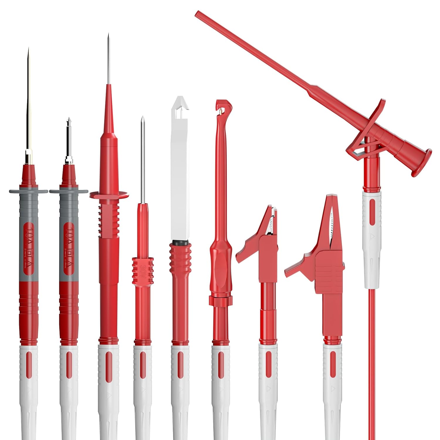 Goupchn 33PCS Multimeter Test Leads Kit with Replaceable Precision Probes Set, Wire-Piercing Probes, Alligator Clips, Test Hook Clips and Test Tweezer for Digital Electrical Testing - Image 3