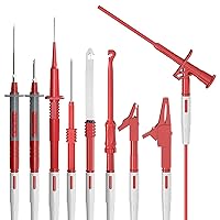 Vista 29 de Goupchn Kit de cables de prueba de multímetro de silicona, 25 piezas con juego de sondas afiladas de precisión chapado en oro reemplazable, clips