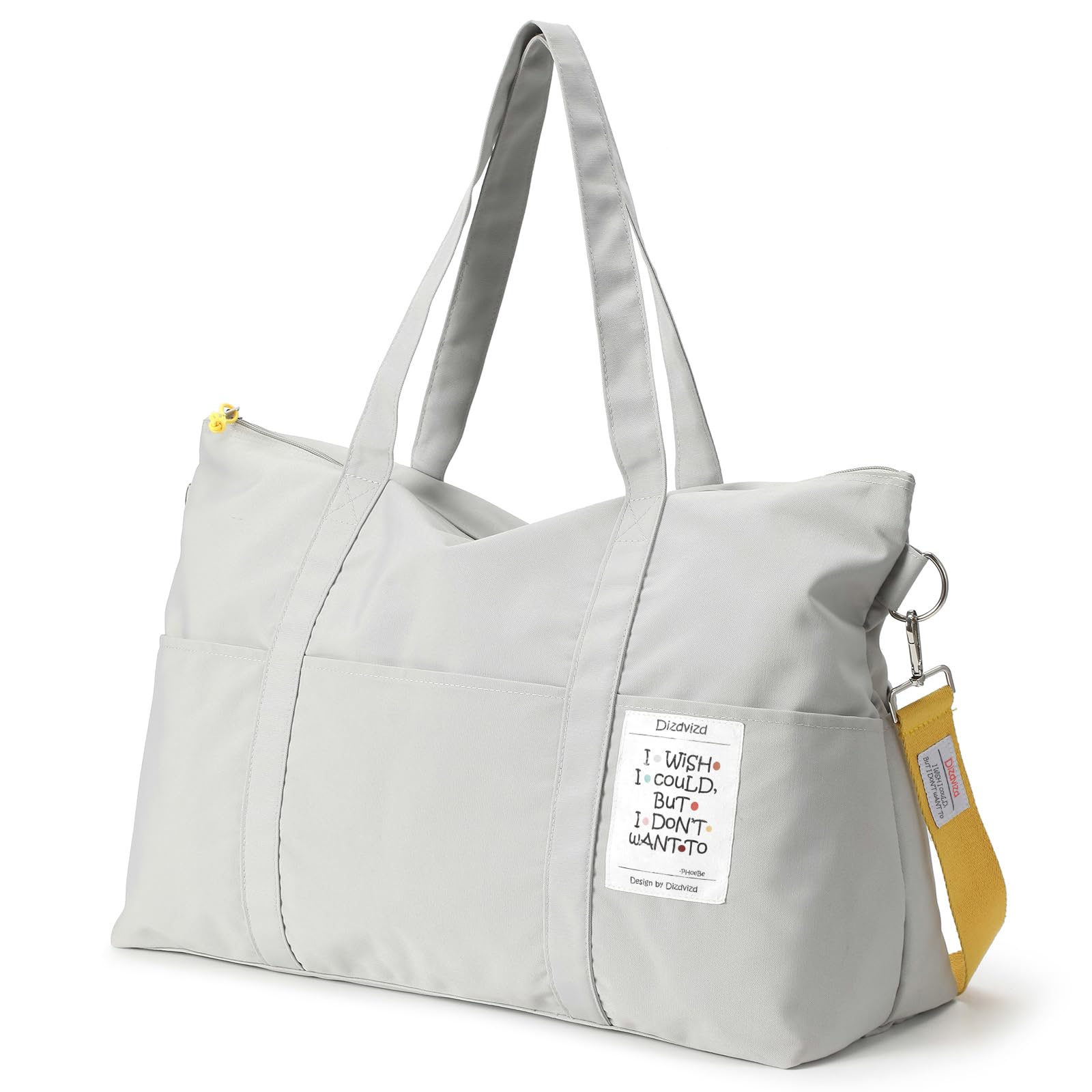Sporttasche für Damen, Reisetasche für Kurz Trips, Übernachtungstasche Handgepäcktasche, Wasserdichte Sporttaschen für Gym, Yoga und Sauna, Grau