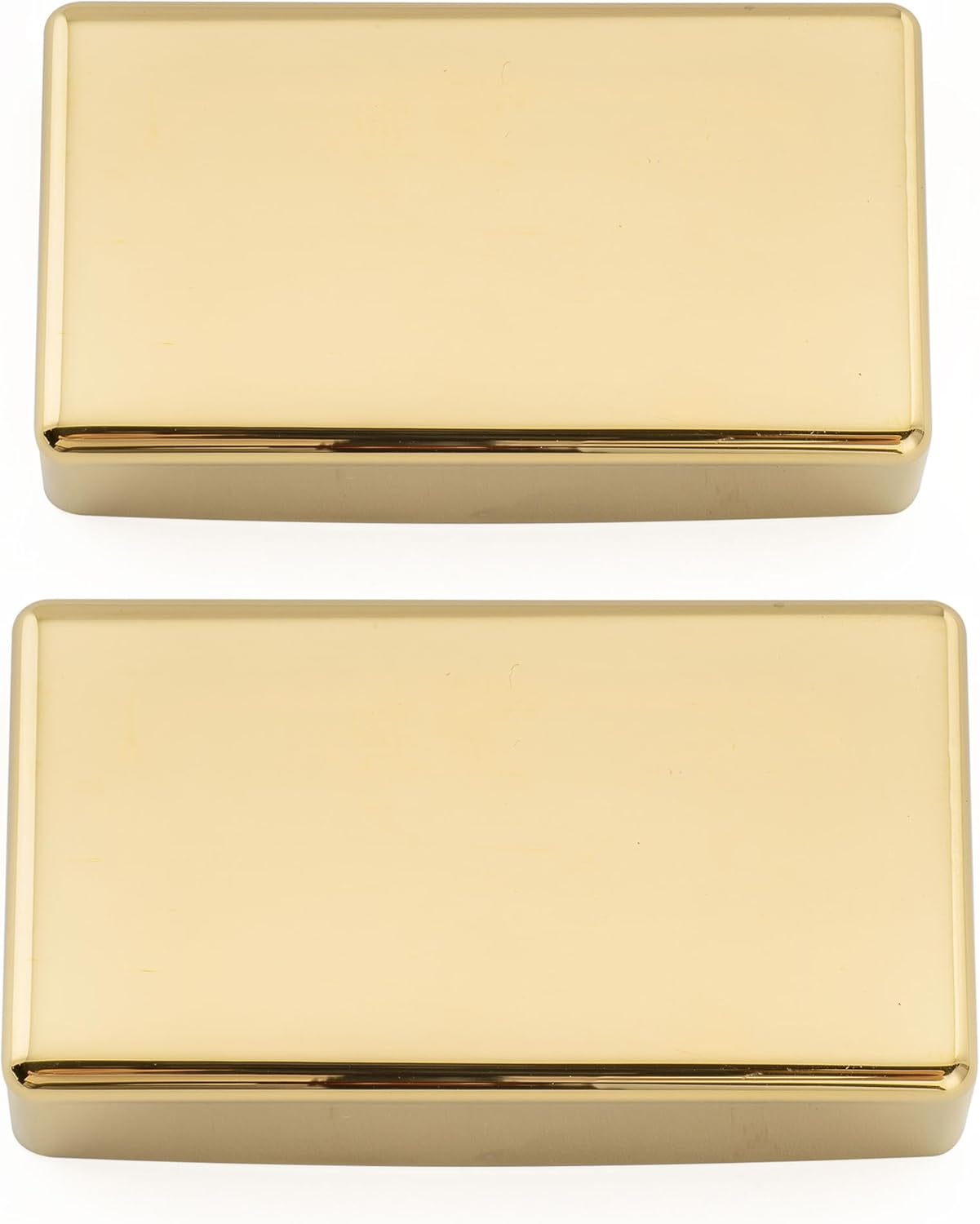 Musiclily Pro No-Hole Sealed Nickel Silver Alloy Humbucker Pickup Covers for Electric Guitar, Gold (Set of 2)