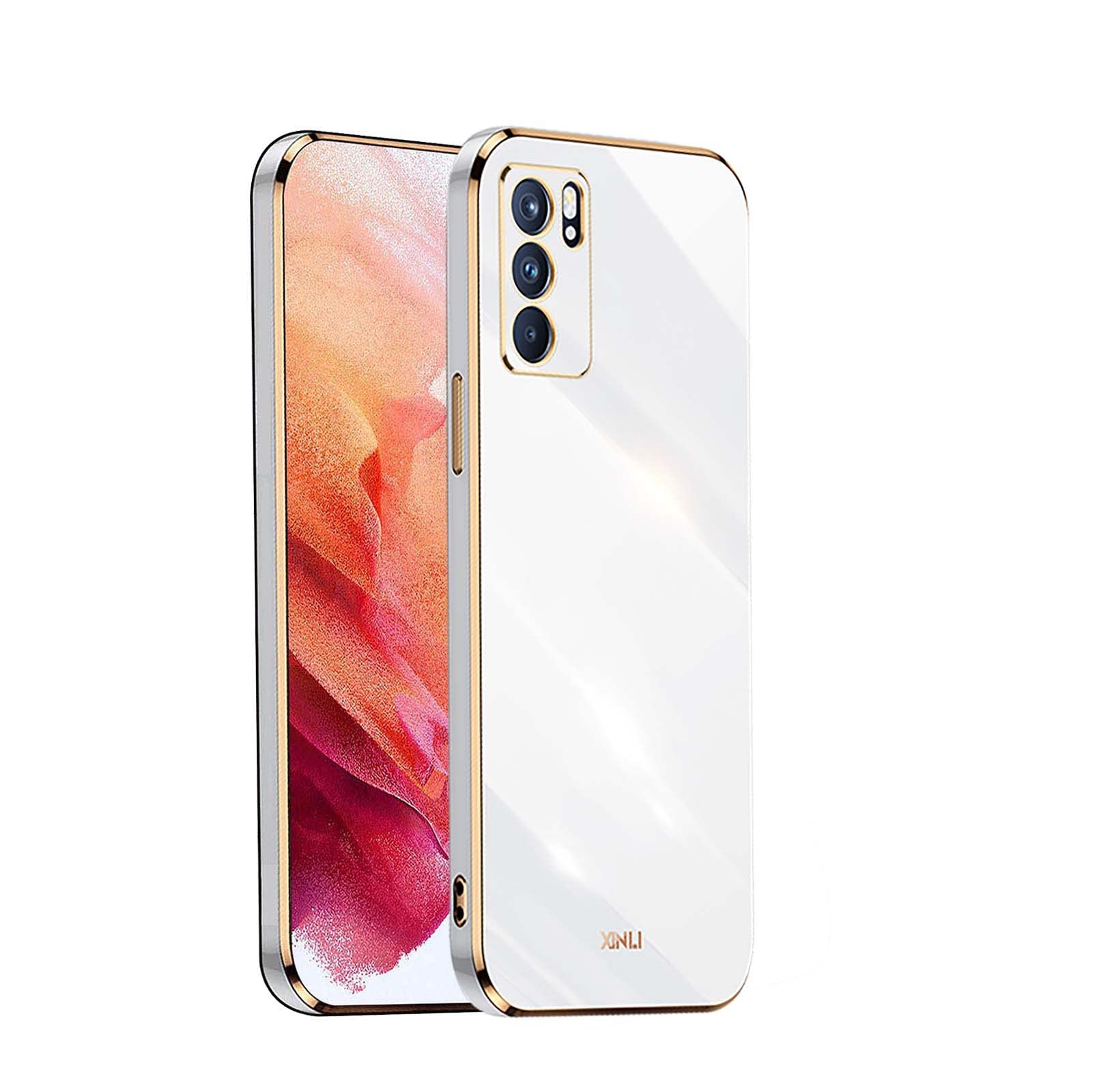 Cover Trasparente Per Oppo Reno6 5G - Custodia TPU Sottile E Resistente Bianca - 3