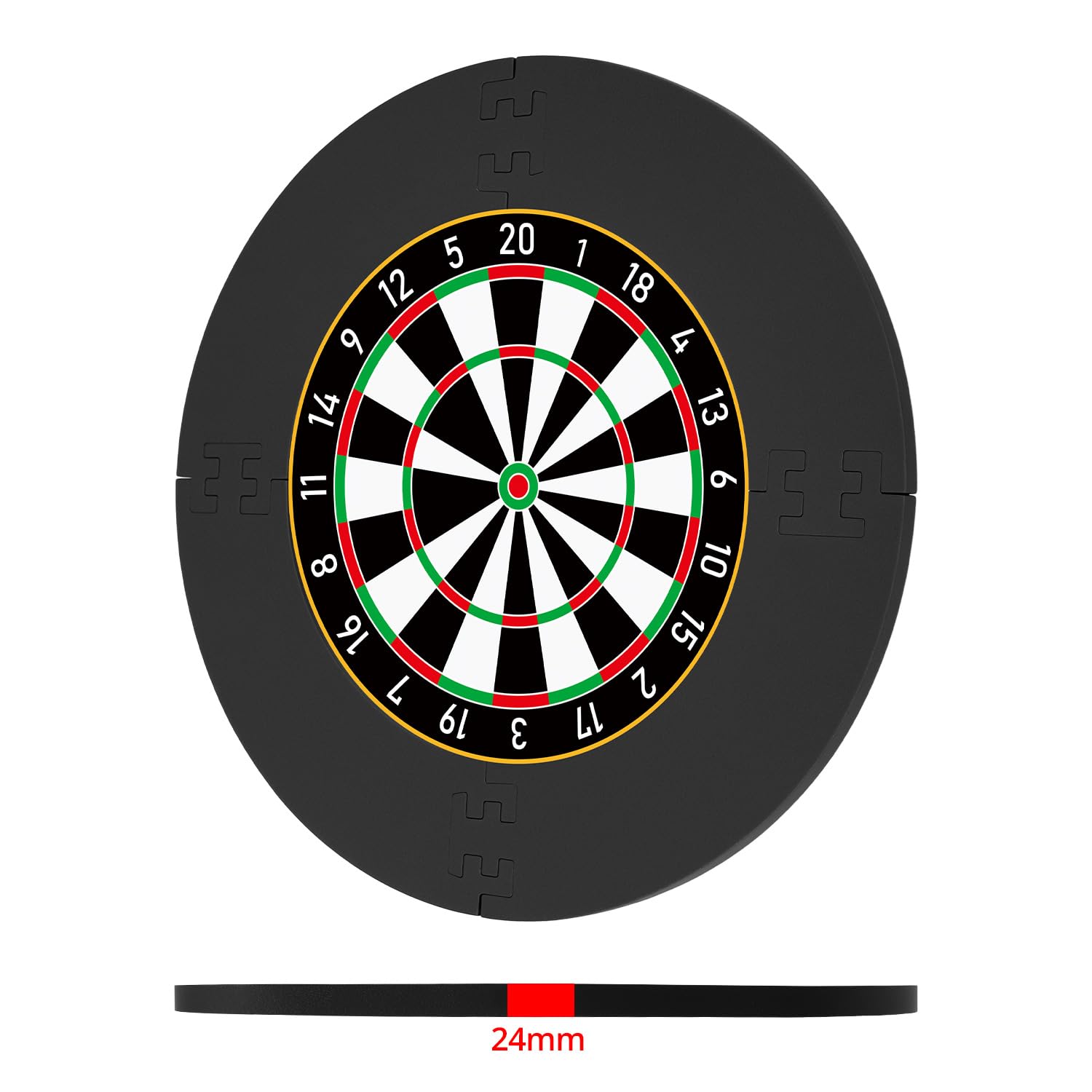 QWORK® Schutzring Dart Surround, Innendurchmesser 45 cm, 4 Teiliger - Perfekter Wandschutz & Langlebigkeit für Ihre Darts