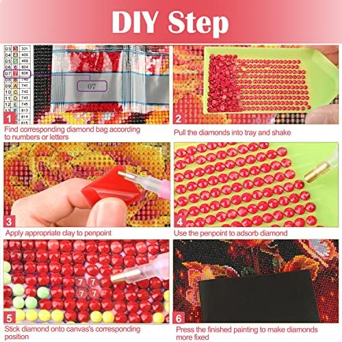 MXJSUA 5D Diamond Painting Kits Full Round Drill Diamond Painting Kits for Adults Full Diamond Painting Kit Tree Diamond Painting Tree Diamond Arts Kits Adults Tree Home Decor Colorful Tree 30x30 cm