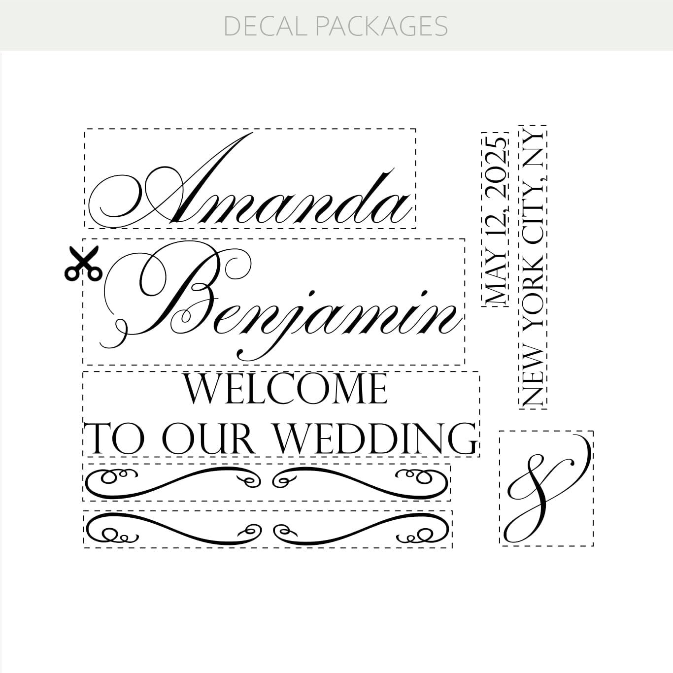 Wedding Arch Backdrop Decor Custom Welcome Decal – Elegant Vinyl Sticker for Acrylic Signs or Mirrors – Personalized Names & Date – Romantic Reception – Script Lettering Wedding Signage w68