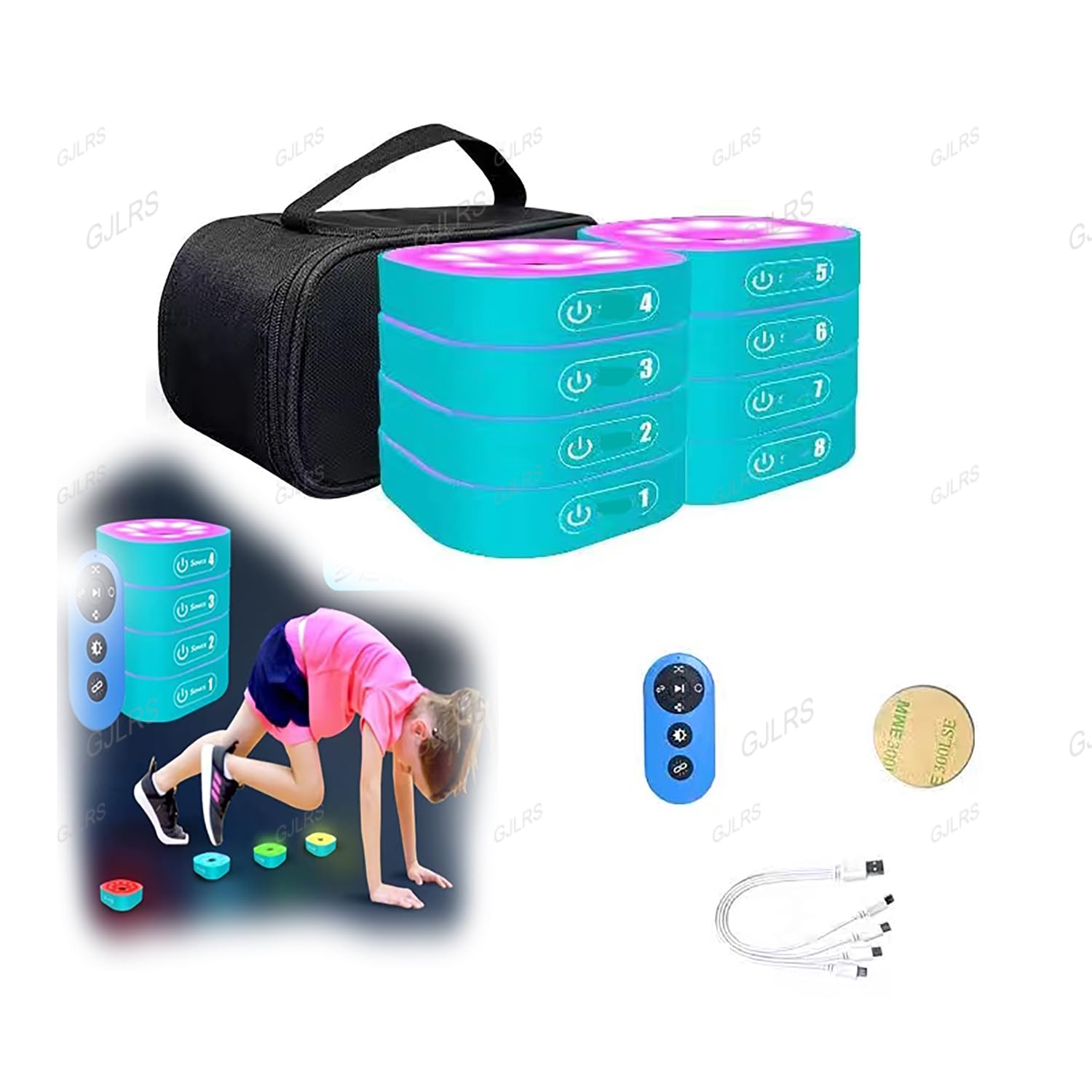 JOSBY Equipo de Entrenamiento de Velocidad de reacción ágil, luz LED de Entrenamiento de reacción y Reflejo de Flash, luz de Entrenamiento de reacción, para Baloncesto, fútbol, ​​Boxeo