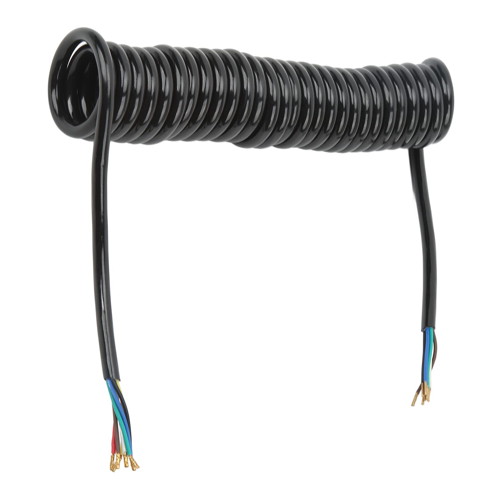 Cable en Espiral de Extensión para Remolque, 12,8 Pies, 20 AWG, 7 Núcleos, para Grúa, RV, Cobre de Poliuretano