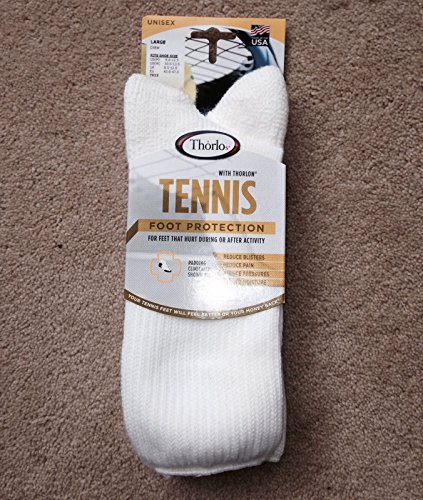 Thorlo Socks Tennis Crew Socks,White,XL4