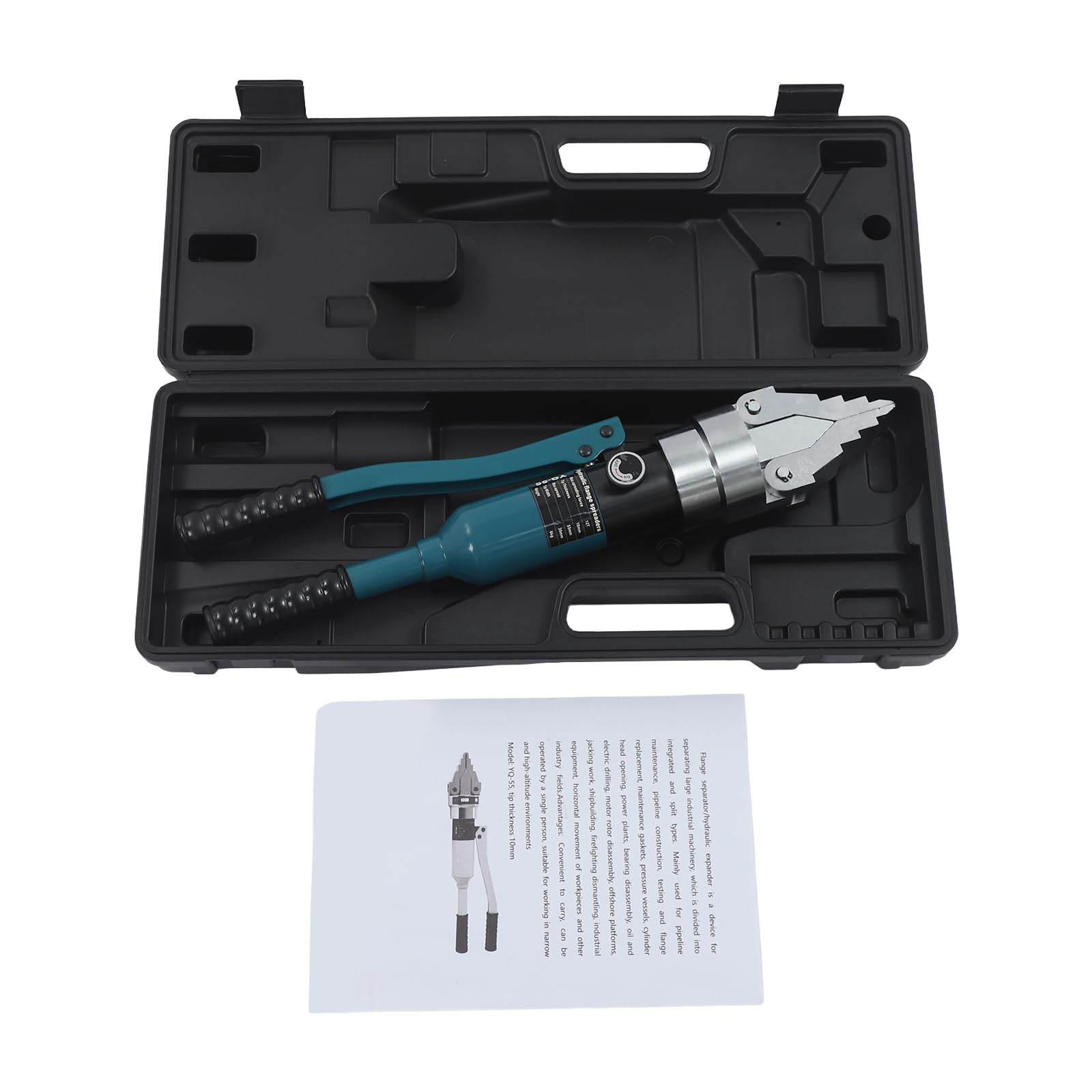 12T Hydraulische Flanschspreizer, Druck Manuell Tragbar Hydraulischer Flanschspreizer, Max Expansion 55mm, Spreizer für die Reparatur von Rohrleitunge,Elektrostromreparatur, Bauarbeiten (Blau)
