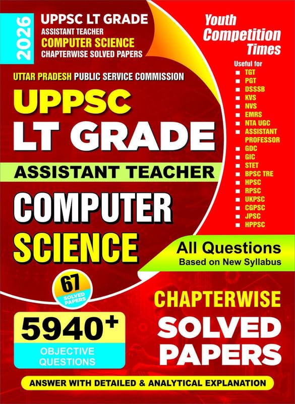 Image of Youth Competition Times UPPSC LT Grade Assistant Teacher Computer Science Chapterwise Solved Papers 2026, 5940+ Objective Questions, Based on New Syllabus