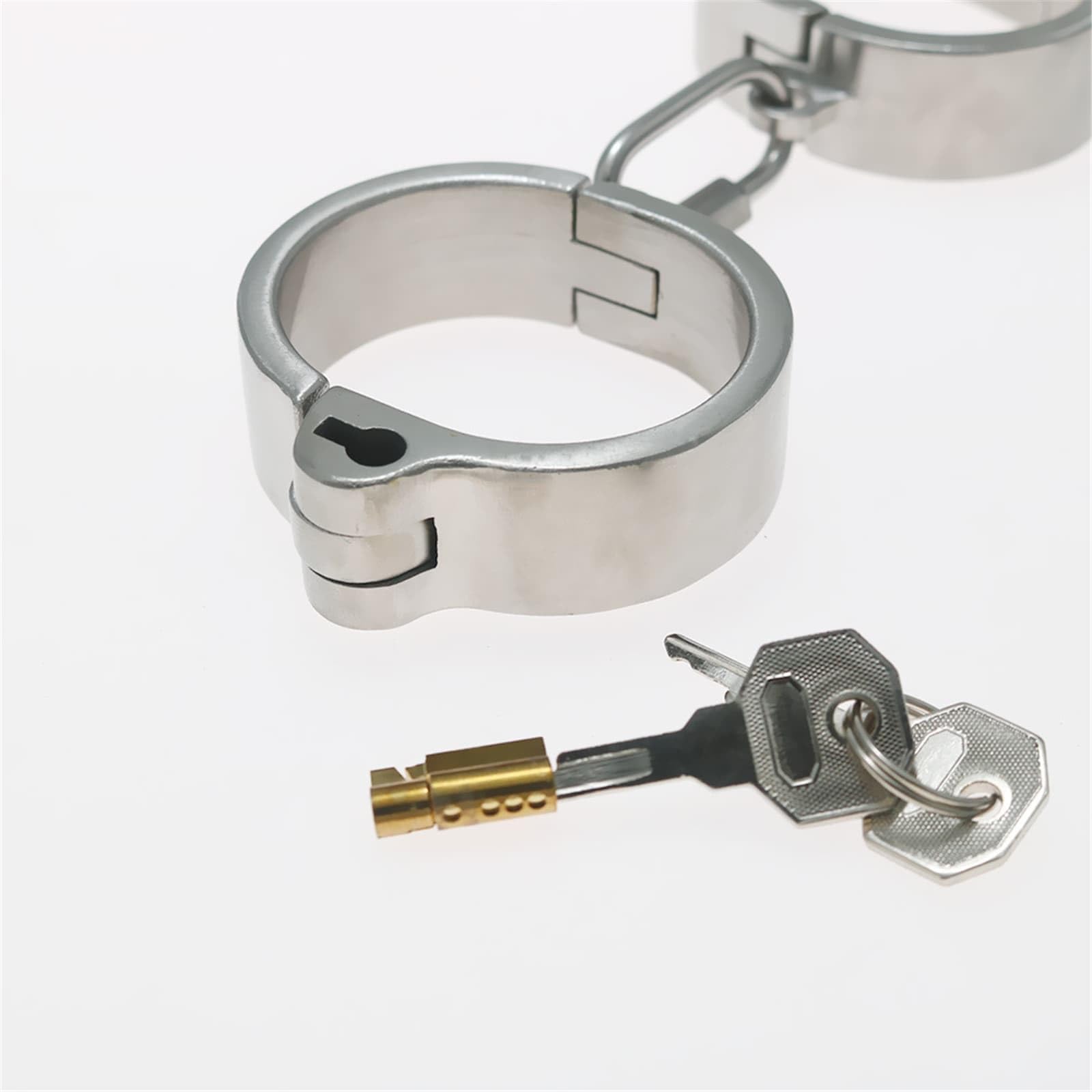 Oval Edelstahl Metall Bdsm Handfesseln Hand Manschetten, Fußfesseln Fesseln Handschellen Fußmanschetten Abschließbar Flirten SM Slave Sex Werkzeuge für Paare(Für Männer,Fußfesseln)