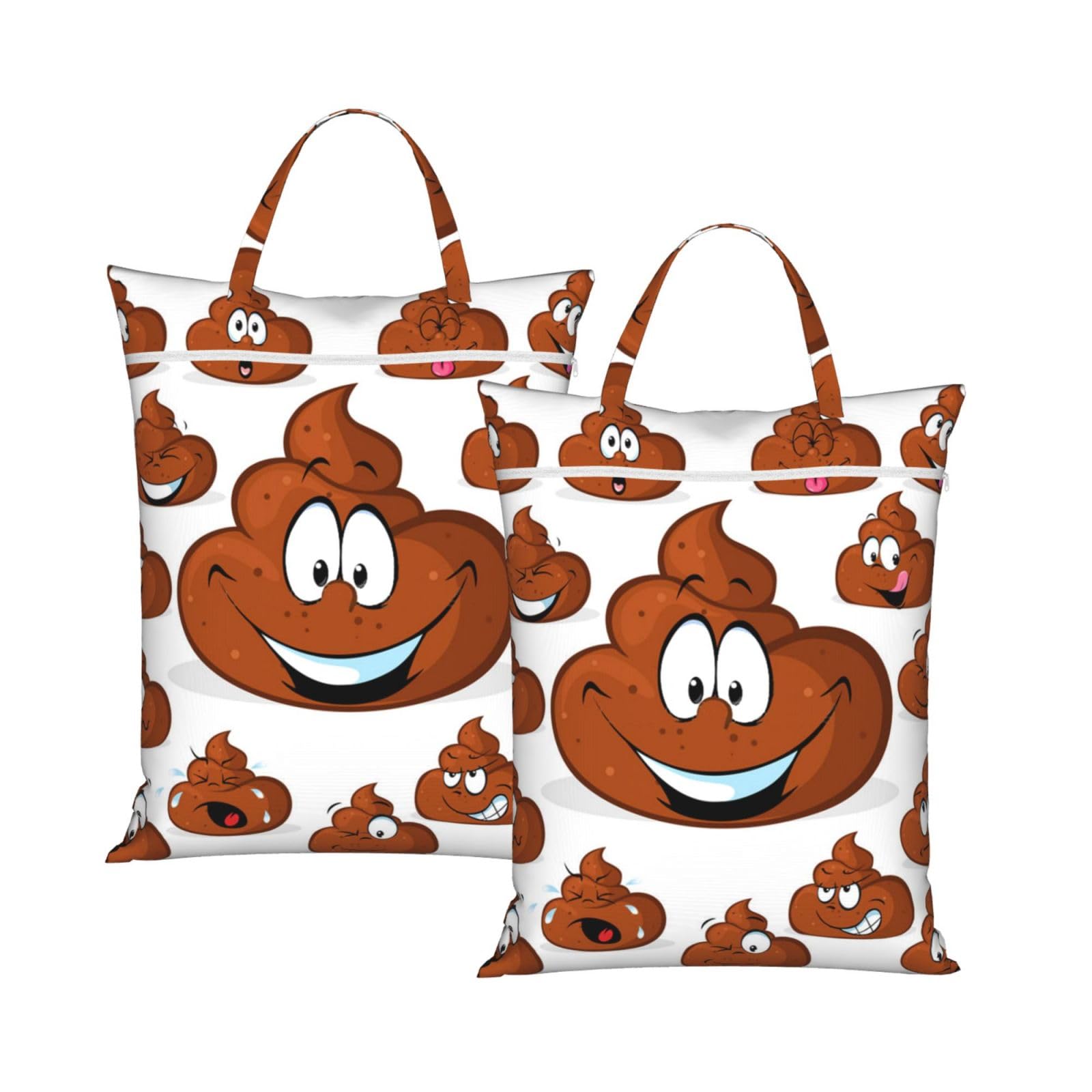 YFSGDLBN Funny Poop printed Travel dirty laundry bag clothes pack Storage Basket Bag