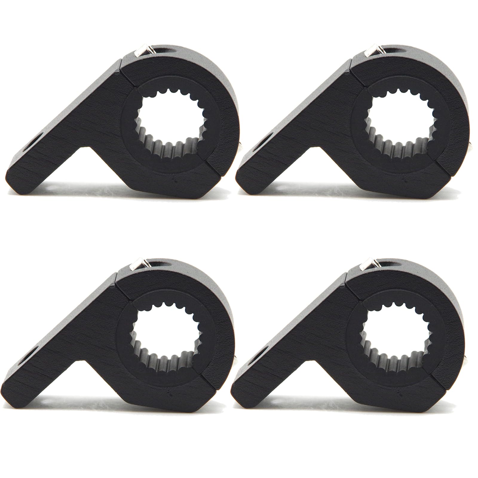 4 Pcs LED Light Bar Mounting Brackets, 0.75" 1" 1.25" Tube Clamp, Automotive Aluminum Mount Mounts for ATV UTV Roof Rack Bull Bar Fog Lights, Black