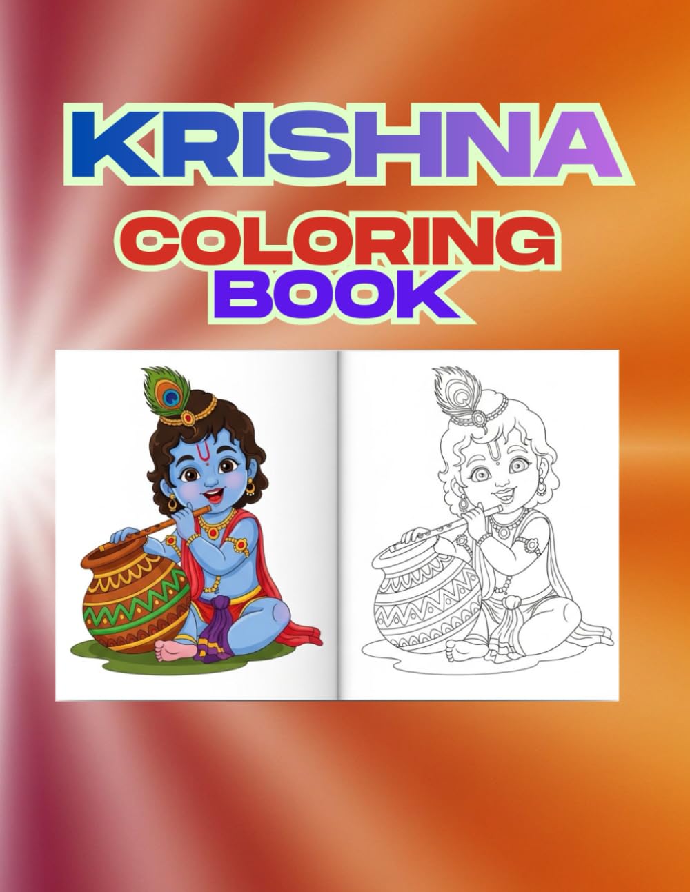 Krishna coloring book for kids: 35+ Delightful Scenes of Krishna's Playful Moments – Designed for Fun and Creative Coloring!