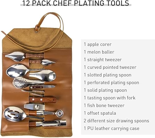 Miniatura 2 de DUEBEL Kit de chapado culinario de chef profesional de 13 piezas, juego de herramientas de chapado culinario de acero inoxidable para una