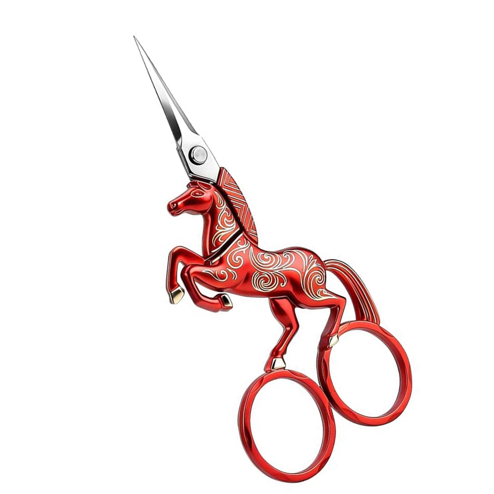 Osniyaw Red Antique Embroidery Scissors Rustproof Stainless Steel Scissors Small Sewing Shears Tailoring
