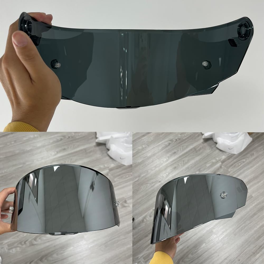 Moontogo Helmet Shields for KYT TT Course Viseira Capacete Uv Protection Windshield High Strength Sunshield Accessories (Silver)