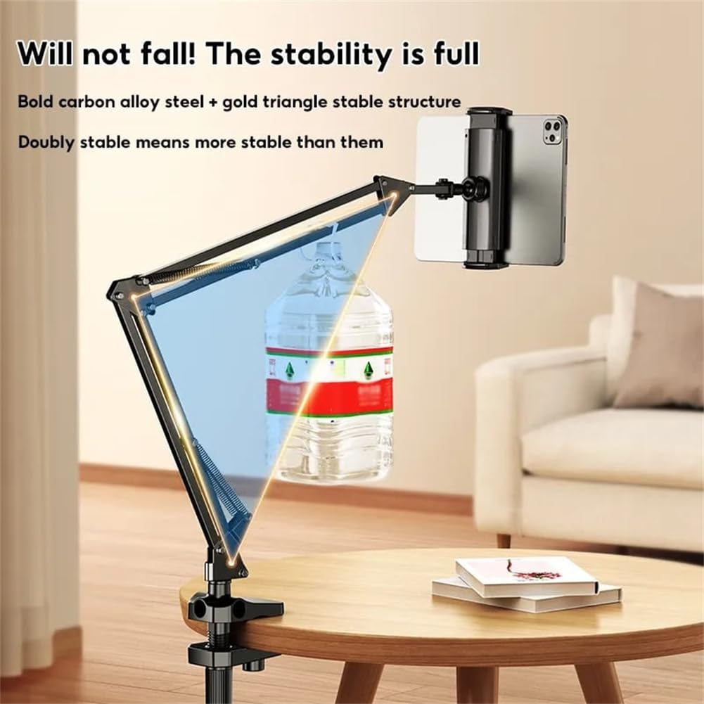 Soporte extensible oculto para teléfono/tableta en la cama, soporte oculto para teléfono o tableta, retráctil, deslizable y clip para teléfono (corrector, universal)