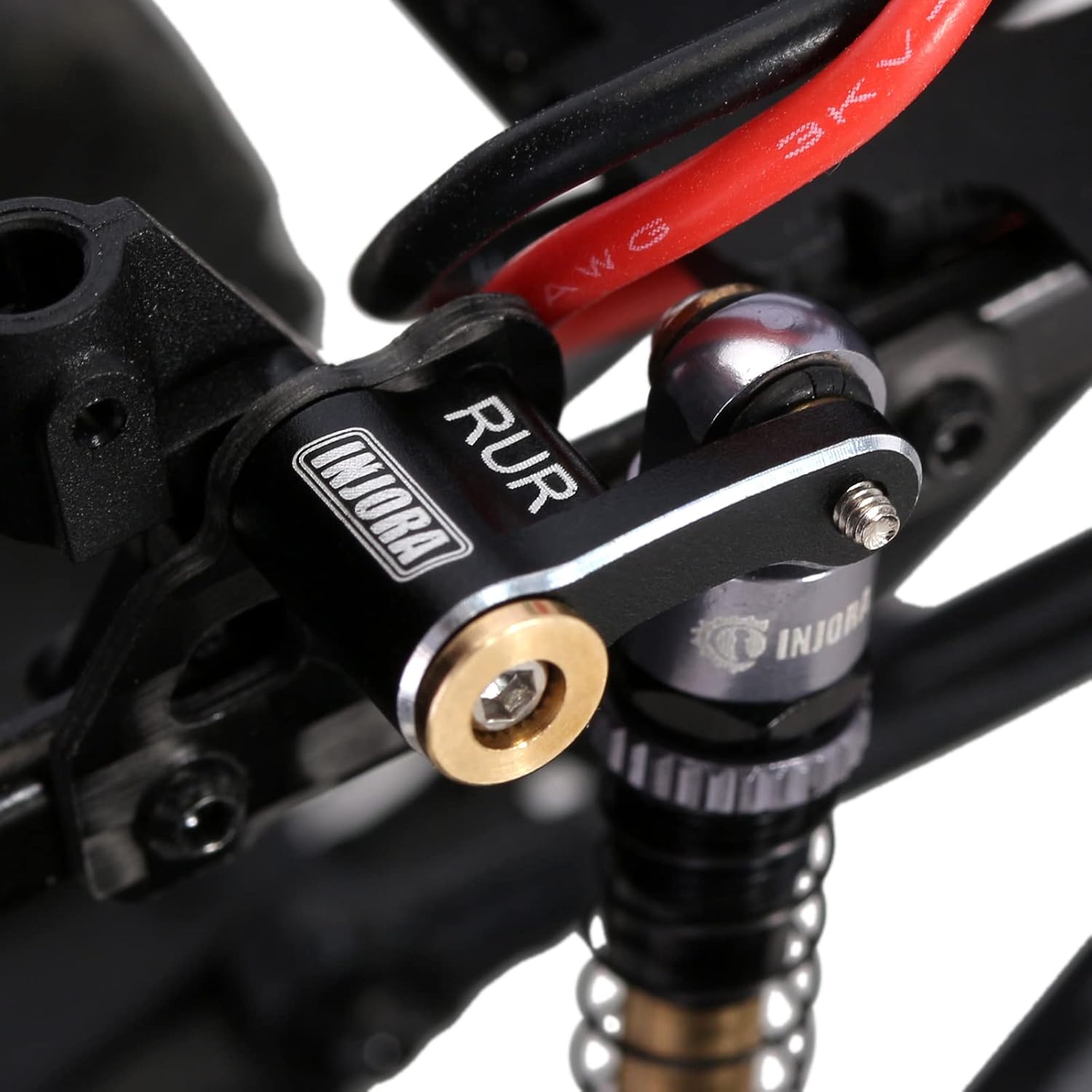 INJORA Shock Flex Blades CNC Aluminum Damper Holder Absorber Mount for SCX24 Upgrade 1/24 RC Crawler Suspension Upgrade