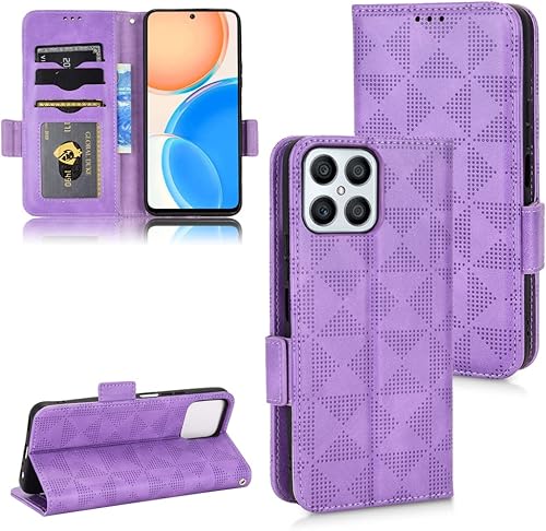 Compatible con Honor X7 X8 X9, cuero Business a prueba de golpes, cubierta trasera abatible, 3 ranuras para tarjetas de crédito y 1 funda tipo