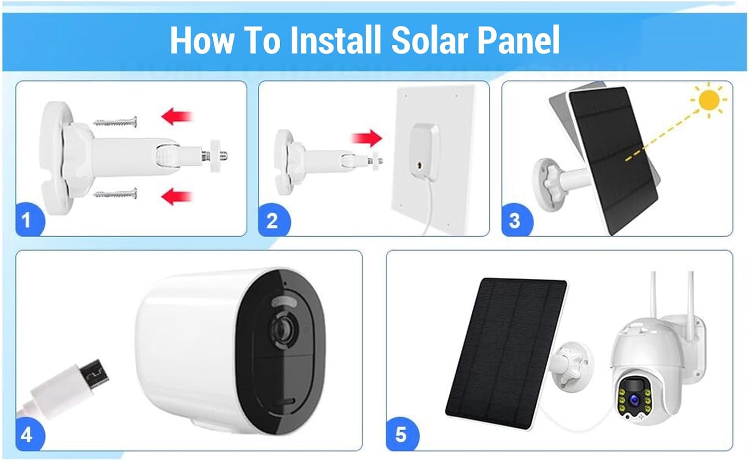 12W Solar Panel for Security Camera Outdoor, IP65 USB Solar Panel with Adjustable Bracket for Doorbell Fan Flashlight, 24 Hours Monitoring