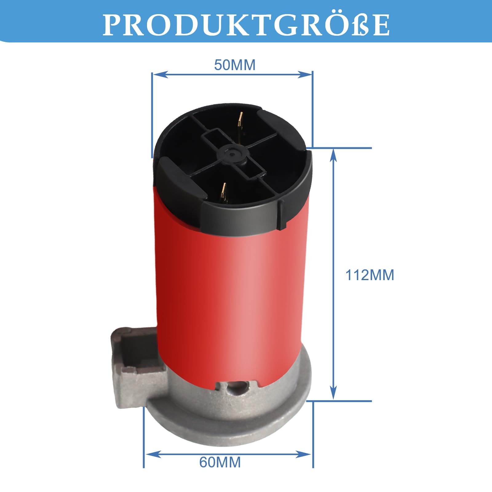 MaxAwe 12 V, 150 dB, sprężarka powietrza, mini pompka do samochodu, zestaw do uniwersalnego klaksonu, chromowana, czerwona, z miedzianym kablem do samochodów osobowych, ciężarowych, łodzi, motocykli