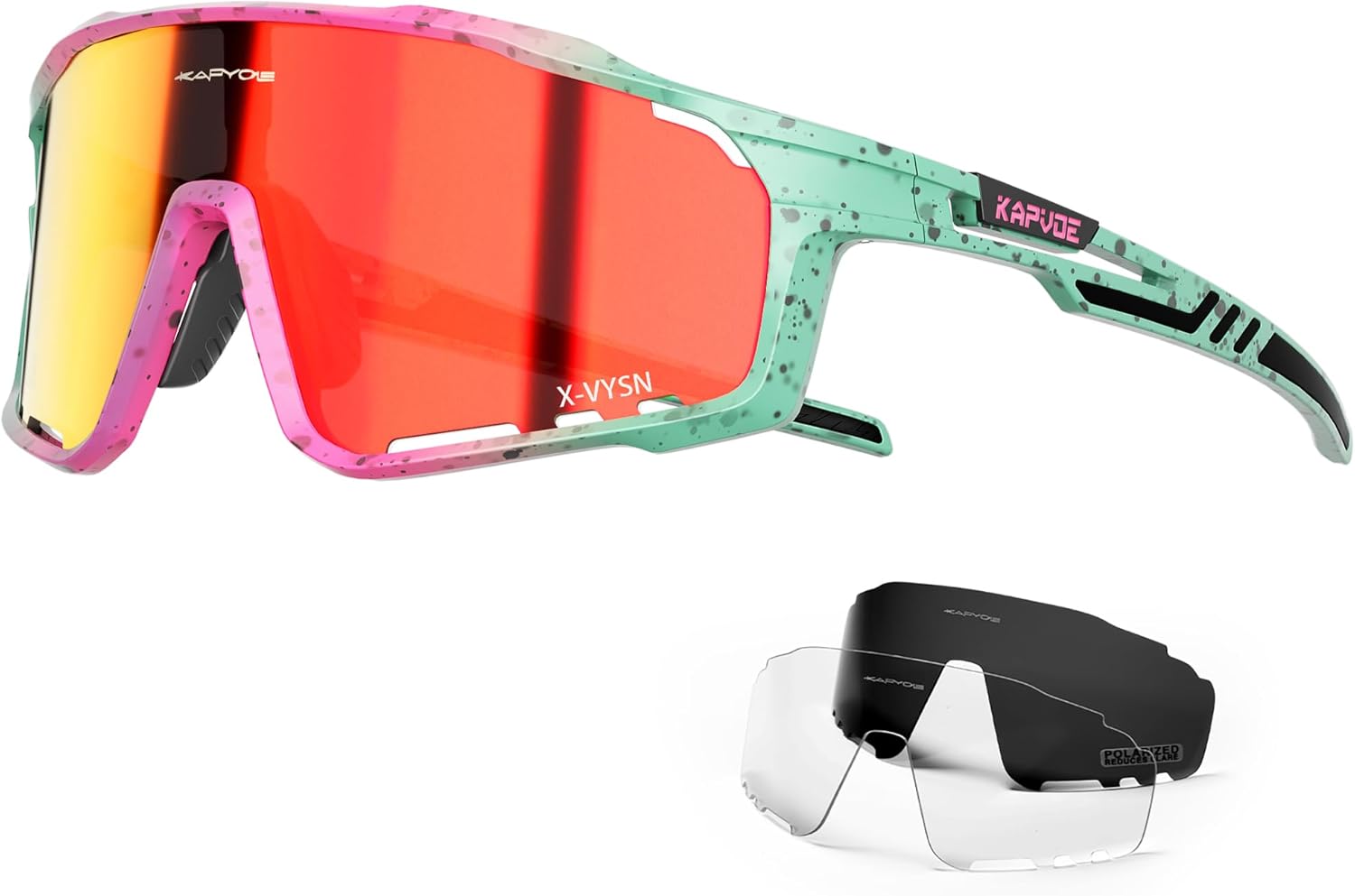 KAPVOE Polarized Cycling Glasses Men Women Mountain Bike Glasses MTB Riding TR90 Sport Sunglasses Running Bicycle K76