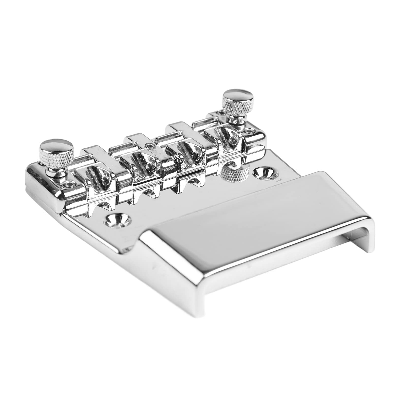 Puente de guitarra de 4 cuerdas, puente de guitarra eléctrica, puente de bajo de metal con llave y tornillos, construcción de metal sintético de primera calidad para mayor (GA1030)