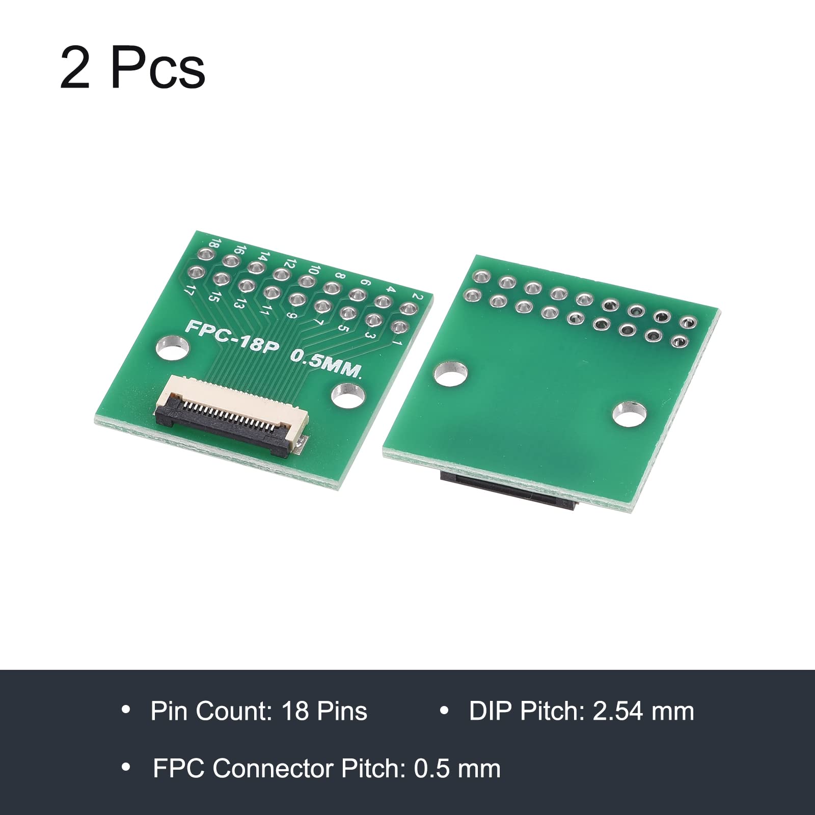 QUARKZMAN Carte de Convertisseur de Connecteur FFC FPC 18 Broches 0,5
