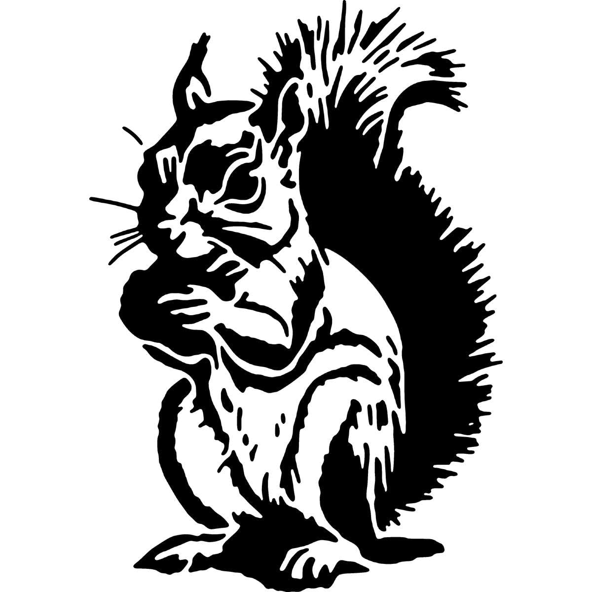 Azeeda 'Squirrel Nibbling On a Nut' Reusable Stencil – Durable Decorative Template for Painting and Spraying on Walls, Tiles, Wood, Fabric & Craft Projects - S (A6) (WS00067661)