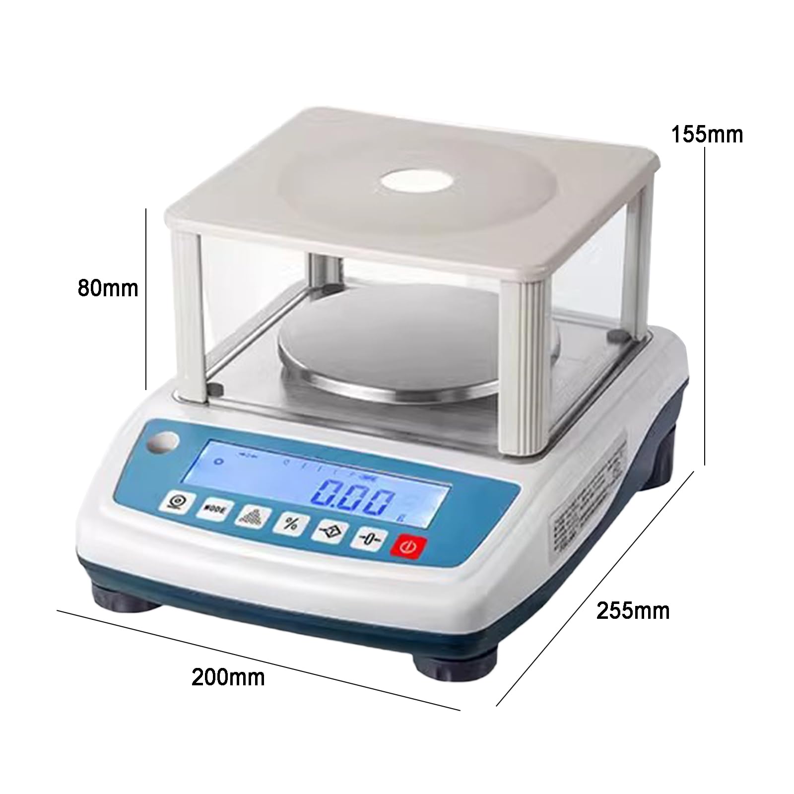 Balanza analítica de precisión de 0,001 g, escala de laboratorio con conteo, porcentaje, parabrisas para joyería y ciencia