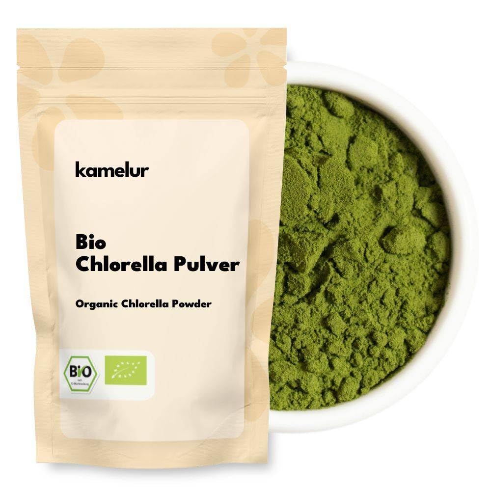 Kamelur 1kg BIO Chlorella Pulver grün – Algenpulver aus Chlorella Algen – Chlorophyll Pulver vegan Bio