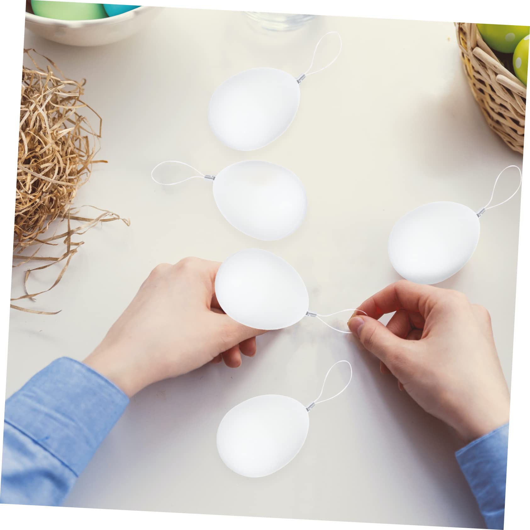 Cabilock 3 Set Di Pasqua Appeso Gel Ermetico Coperchio Cestino Precompilato Giocattoli Morbidi Oggetti Di Scena Pasquali Delizioso Di Pasqua Plastica Bianca Pezzi * 3